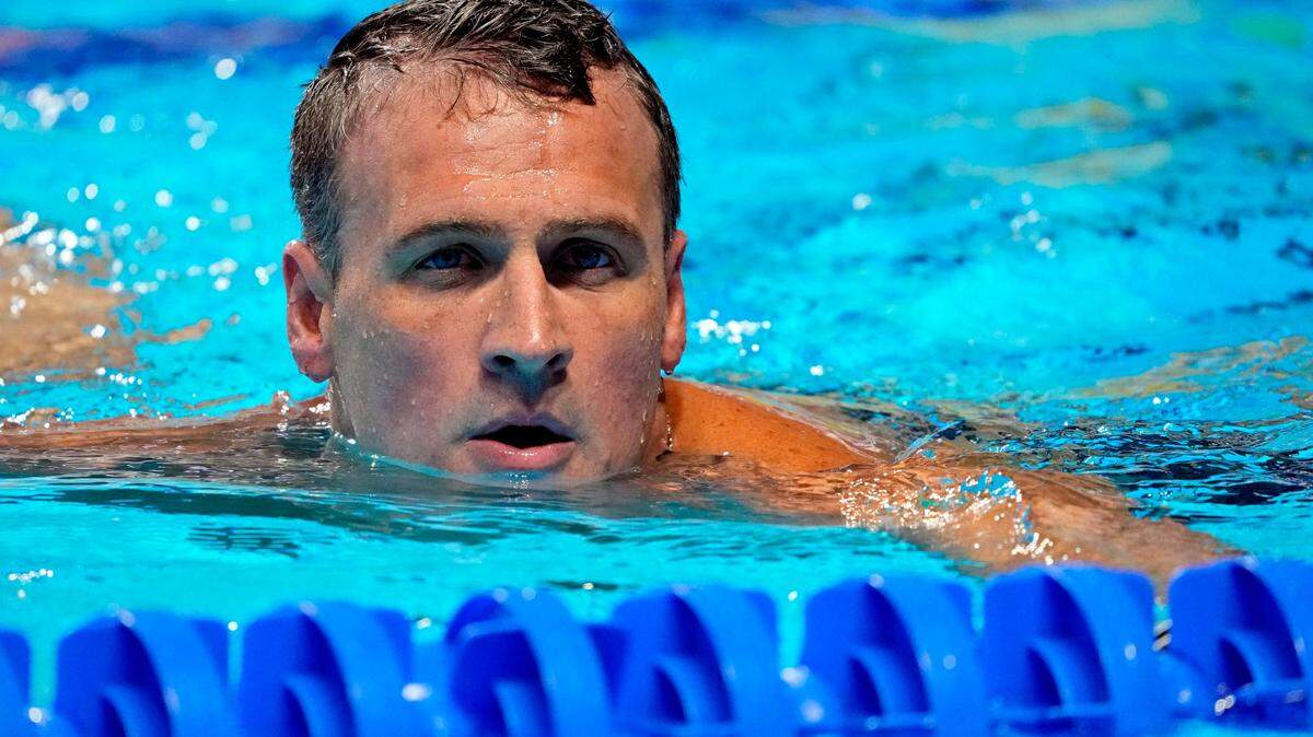 Jun 18, 2021; Omaha, Nebraska, USA; Ryan Lochte after the Men’s 200m Individual Medley Finals during the U.S. Olympic Team Trials Swimming competition at CHI Health Center Omaha. Mandatory Credit: Rob Schumacher-USA TODAY Sports
