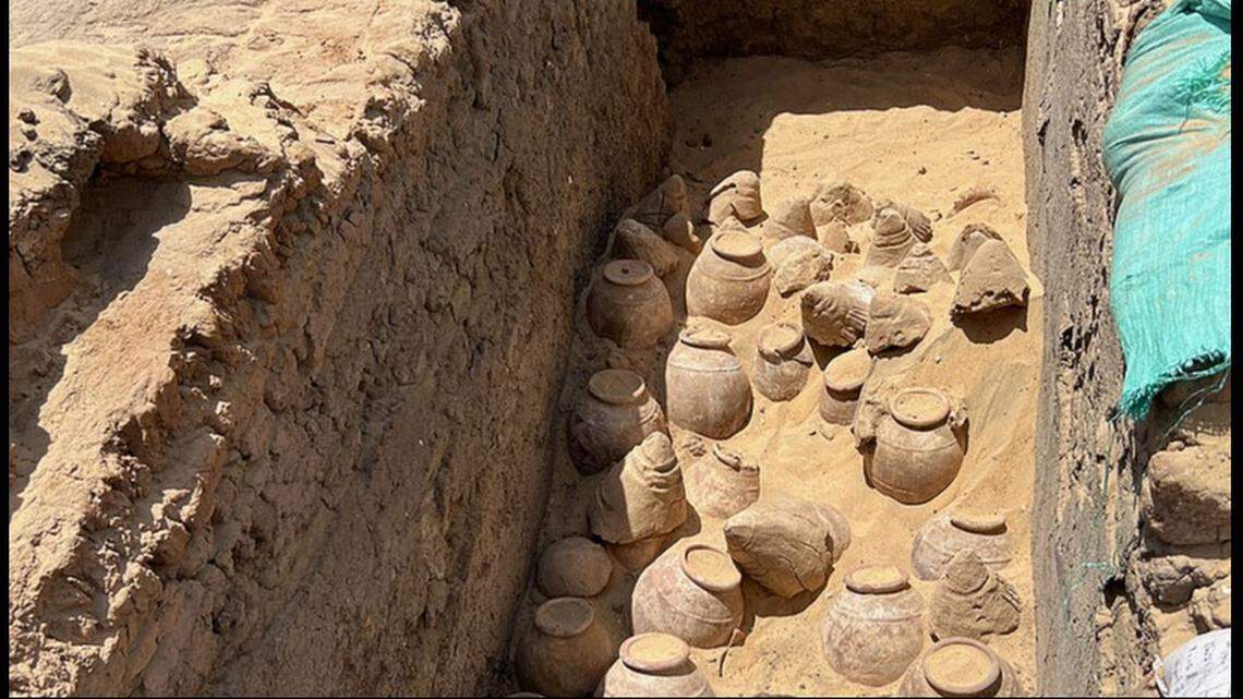 Some of the large jars found at the site were still sealed, according to archaeologists.