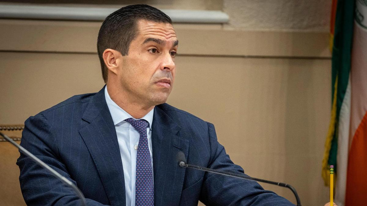 Coral Gables Mayor Vince Lago listens to speakers during the Sept. 13, 2023 City Commission meeting.