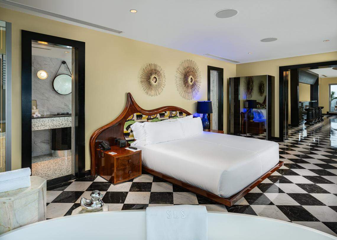 The Tower Penthouse Suite designed by Lenny Kravitz at the SLS South Beach Hotel in Miami Beach, Florida
