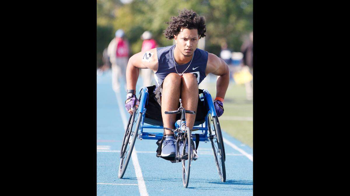 Isaac Lipscomb of Homestead High competes in the boys 800 meter run during the 2018 GMAC Track and Field Championships finals on Friday, March 24, 2018 at Traz Powell Stadium in Miami.