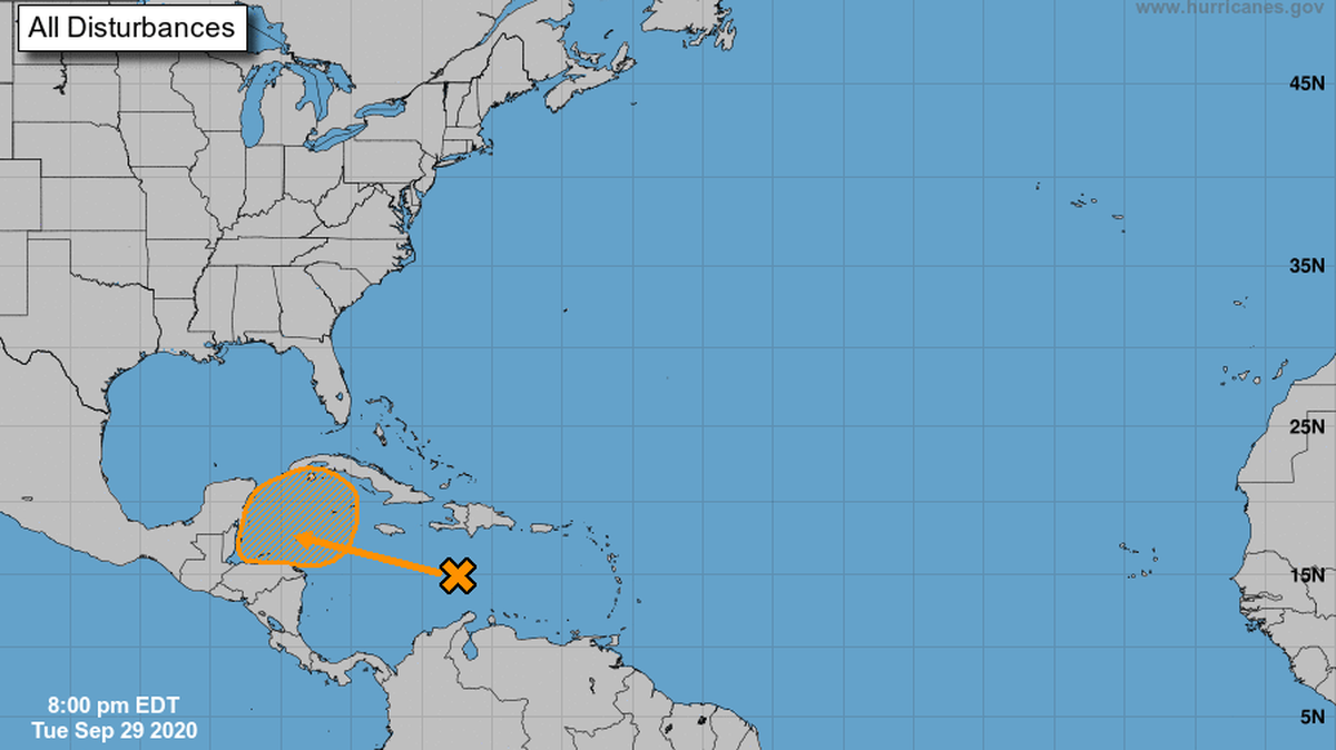As of the 8 p.m. advisory Tuesday, there was a near zero percent chance of formation in the next two days, but a 60 percent chance of it forming within the next five days.
