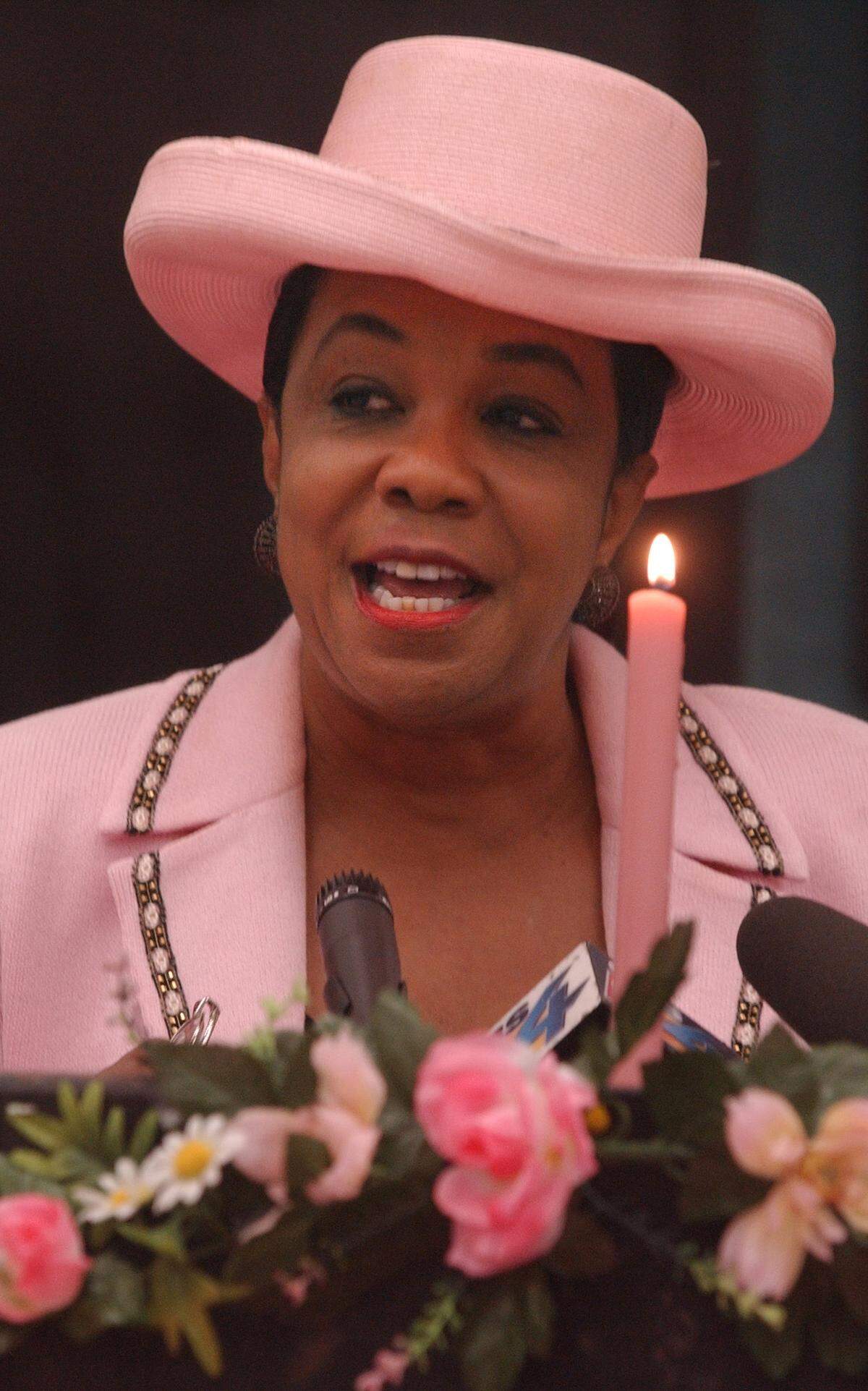 A pink hat in 2005.