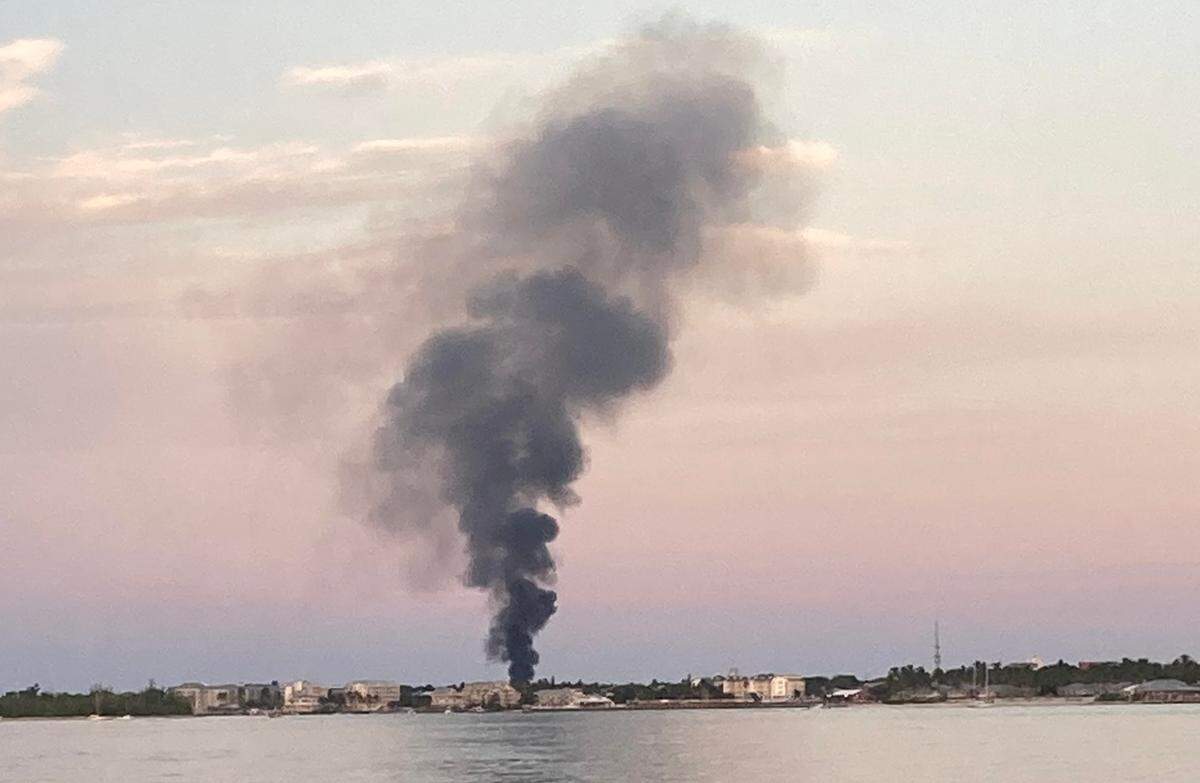 Smoke from a Key West house fire on June 29, 2022, was visible across the island.