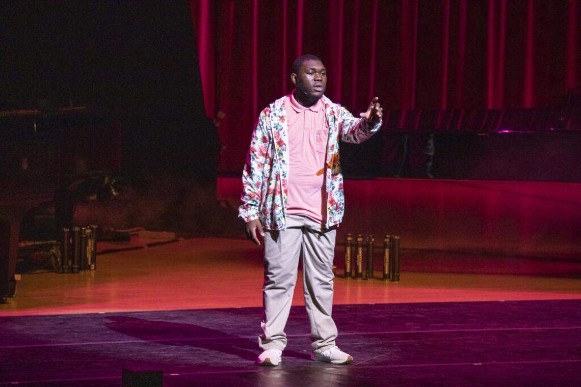 Miami Norland Senior High School student Brenis Bostick performing his winning Piano Slam poem in 2020.