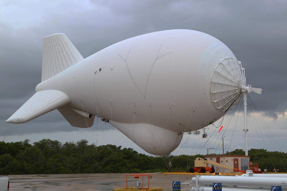‘Fat Albert,’ a blimp used for surveillance by U.S. Customs and Border Protection, hovers over Cudjoe Key in the Lower Keys.
