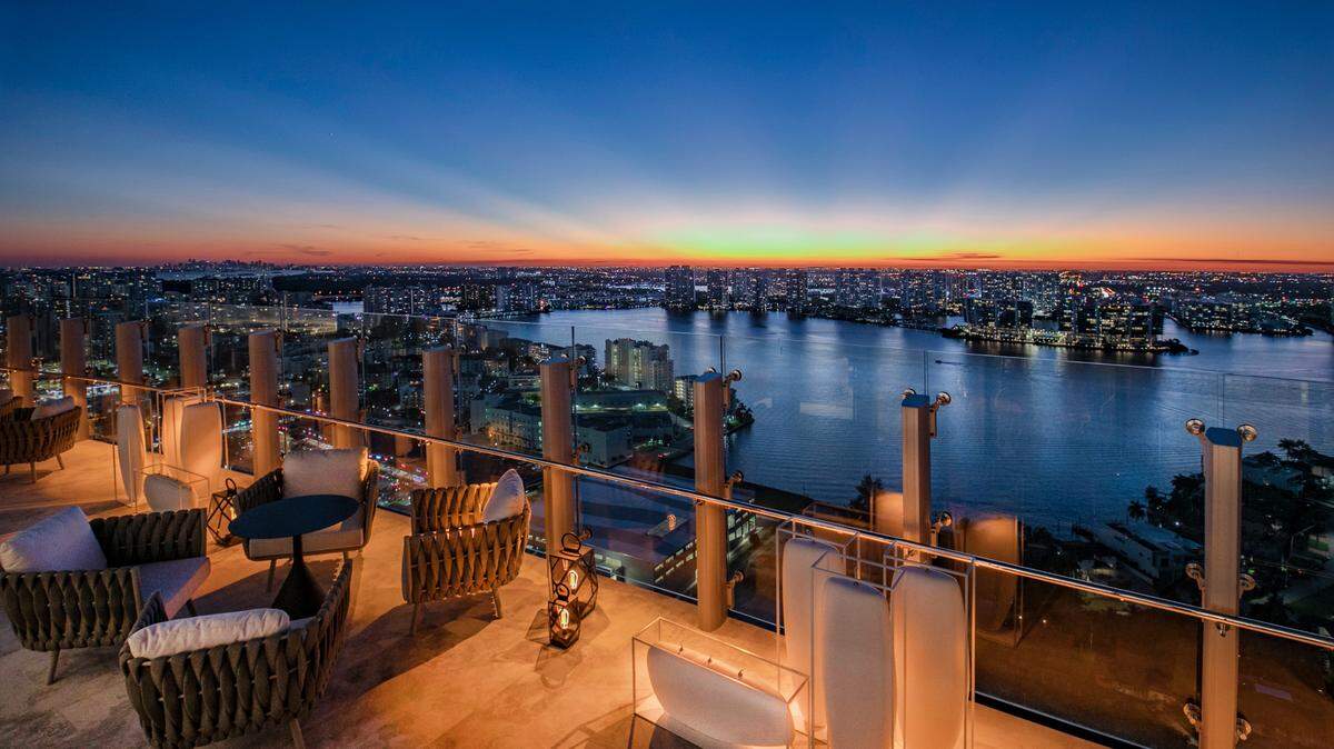 As of March, Turnberry Ocean Club Residences is move-in ready. Above: A look at one of the building’s outdoor lounges.