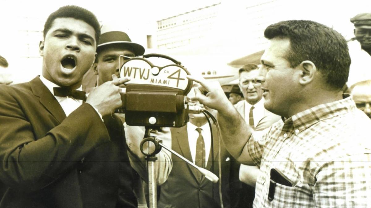 Muhammad Ali with WTVJ’s Bernie Rosen.