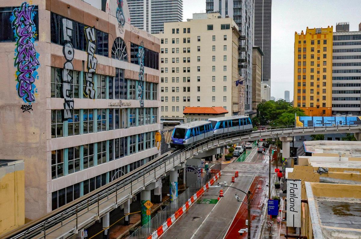 The Miami-Dade County Metromover in downtown Miami on Tuesday, June 3, 2025.