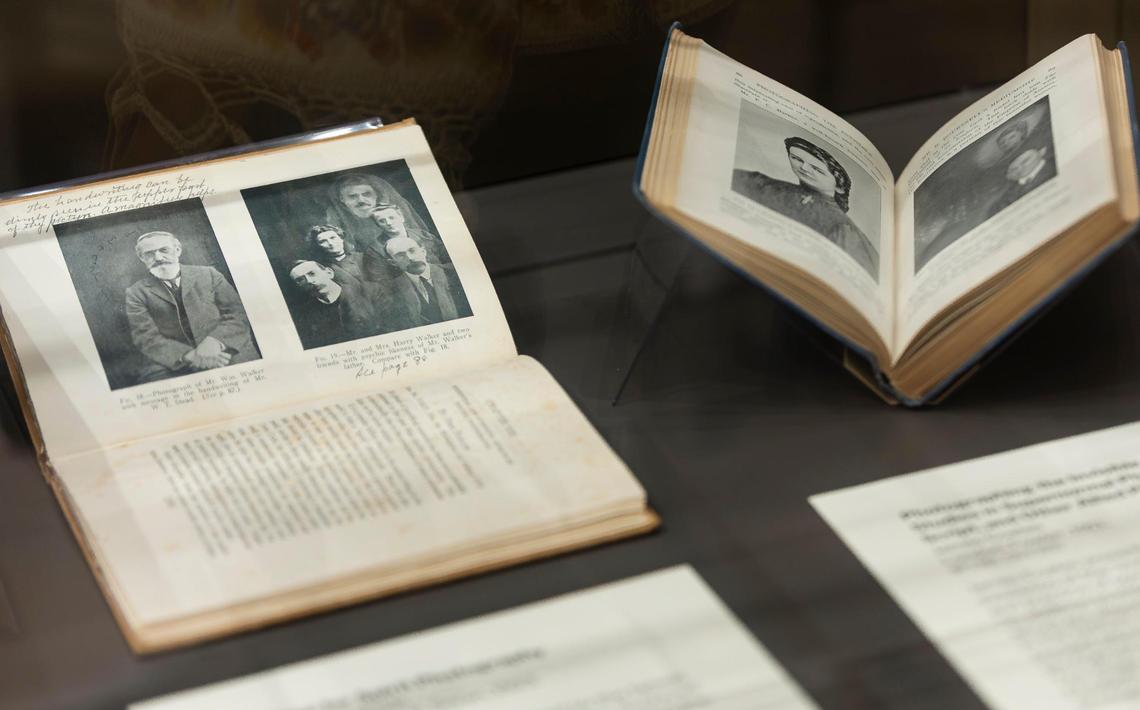 A collection of books on the paranormal and occult from comic Jackie Gleason is on display at the University of Miami Special Collections inside of the Kislak Center on Tuesday, Jan. 28, 2025, in Coral Gables, Fla. The collection features rare and valuable books that the public can request for research, with staff ensuring their proper care during use.