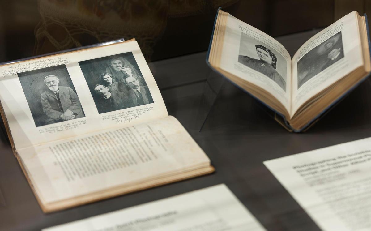 A collection of books on the paranormal and occult from comic Jackie Gleason is on display at the University of Miami Special Collections inside of the Kislak Center on Tuesday, Jan. 28, 2025, in Coral Gables, Fla. The collection features rare and valuable books that the public can request for research, with staff ensuring their proper care during use.