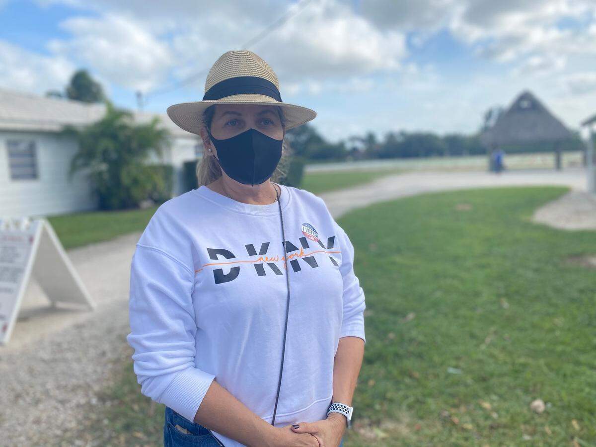 Janet Aguado, 54, only had to wait five minutes to vote in South Miami-Dade but she spent more than two hours in line to get cinnamon buns at the popular Knaus Berry Farm on Election Day, Nov. 3, 2020.
