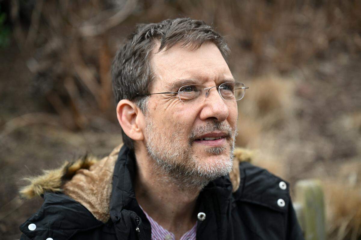 Juan Lorenzo Holmann Chamorro after being released from a prison in Nicaragua and flown to the United States along with other political prisoners, on Thursday in Herndon, Va.