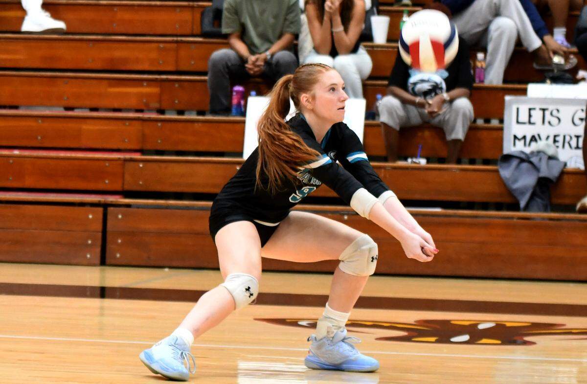 Archbishop McCarthy senior outside hitter Briana Masaracchio sets up a shot against Gainesville during an FHSAA Class 5A state semifinal on Friday at Polk State College in Winter Haven.