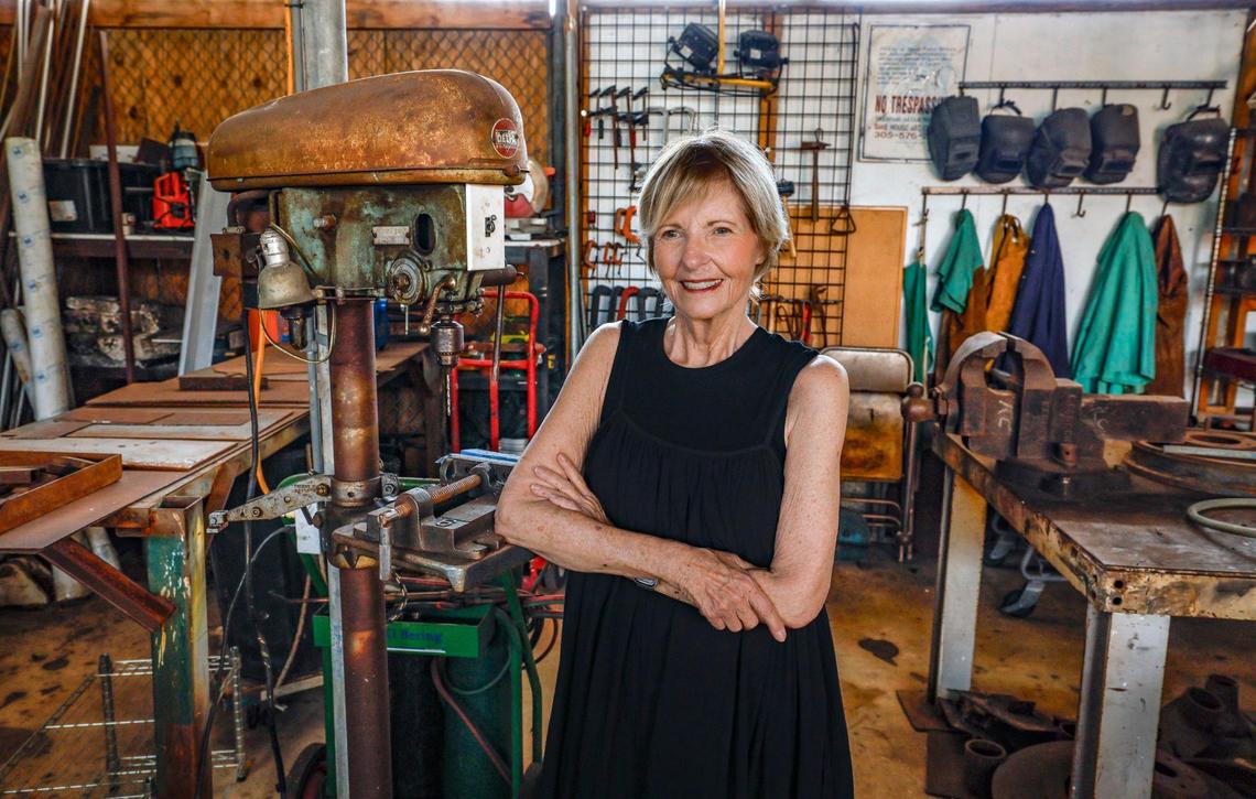 Cathy Leff, executive director of the Bakehouse Art Center, stands in one of the workshops at the Wynwood complex, housed in a former industrial bakery from 1926. The center plans to build 60 affordable apartments for artists on its campus as it renovates and expands its main building.