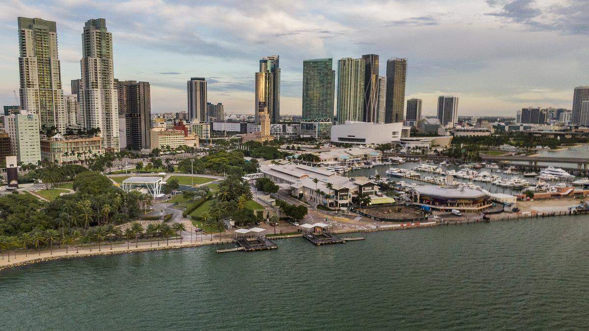 A view of the downtown Miami skyline.