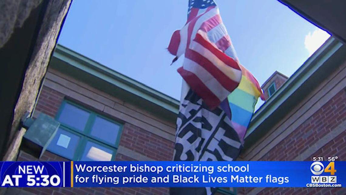 A Massachusetts bishop criticized a Catholic middle school’s flying of Pride and Black Lives Matter flags in Worcester. The Nativity School has defended them.