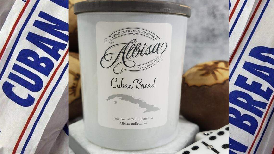 Isabel Álvarez inventó una vela perfumada que huele a pan cubano recién horneado.