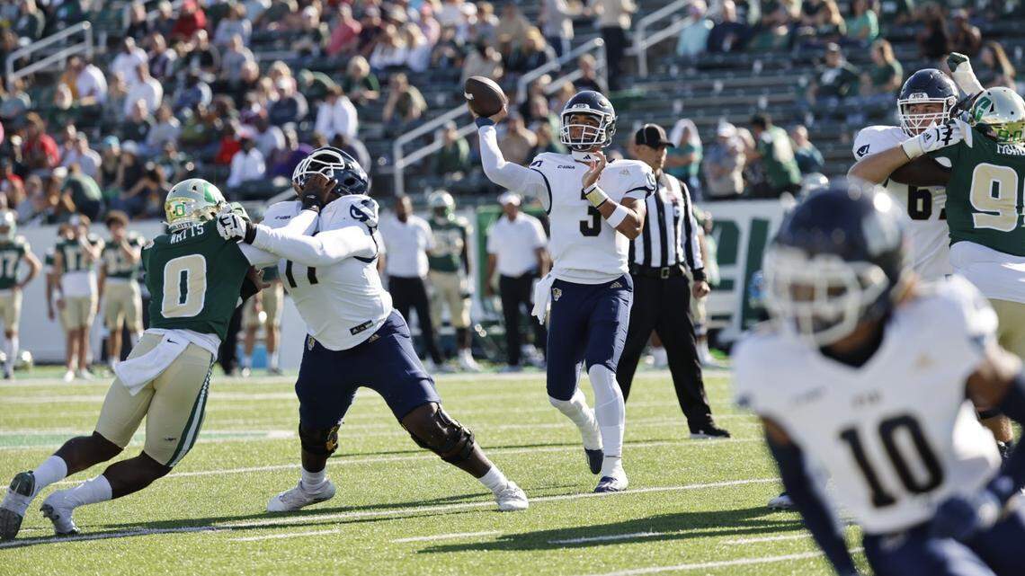 FIU quarterback Grayson James completed 26 of 34 passes for 306 yards and a touchdown, and ran for two touchdowns in the Panthers’ 34-15 victory over Charlotte.