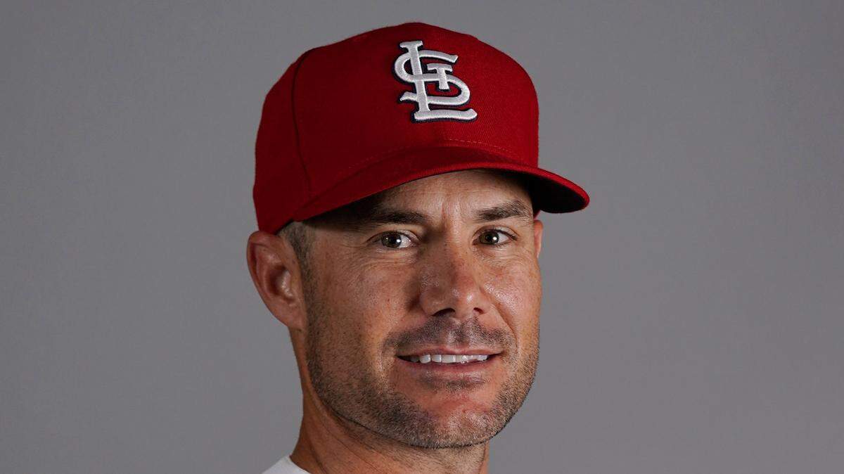This is a 2022 photo of Skip Schumaker, bench coach of the St. Louis Cardinals baseball team. This image reflects the St. Louis Cardinals active roster on March 19, 2022, in Jupiter Fla., when this image was taken