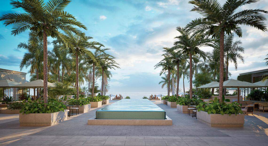 Rendering of Courtyard at remodeled Ritz-Carlton Key Biscayne, on May 5, 2025