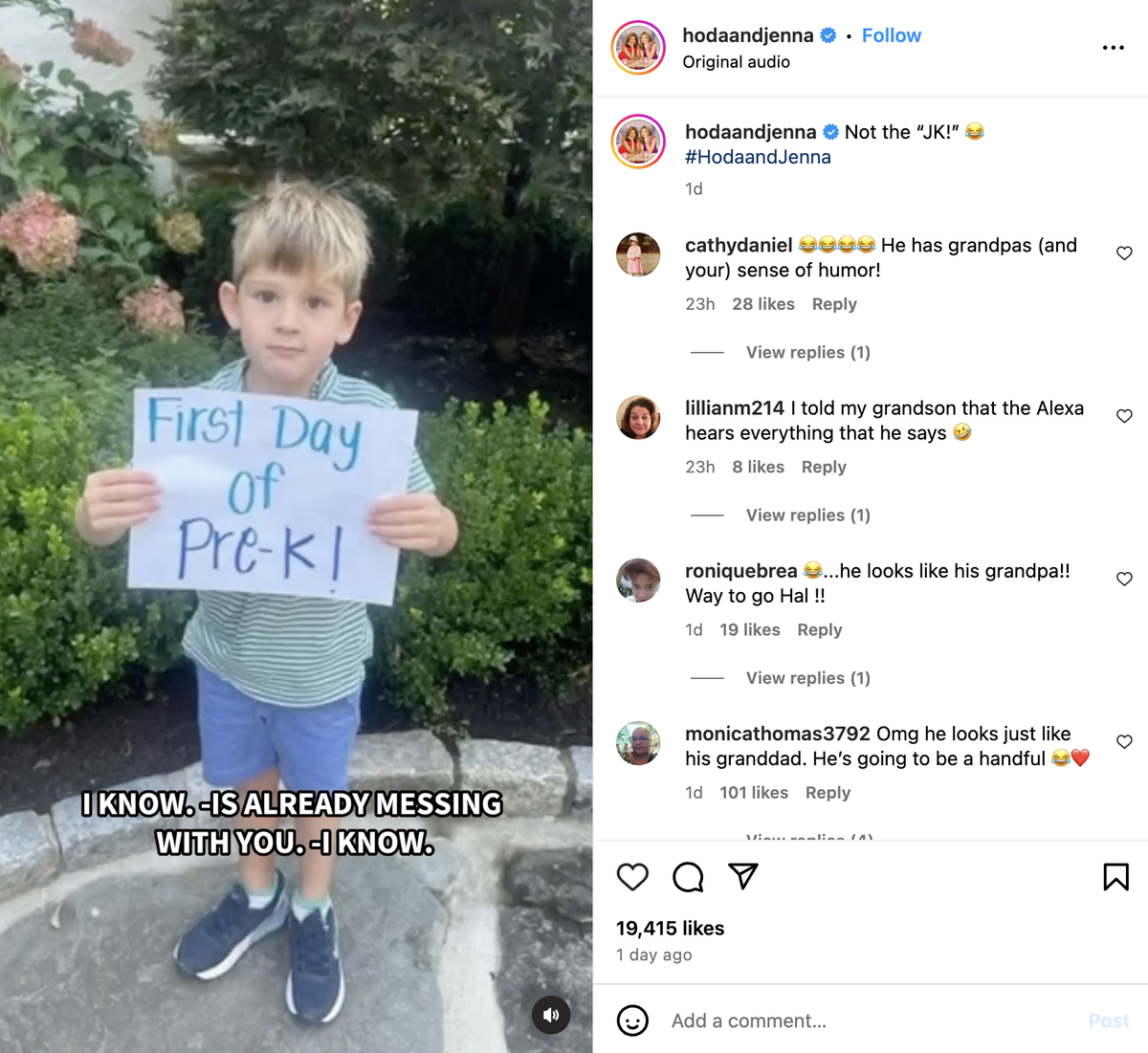 Jenna Bush Hager’s youngest son, Hal, started pre-kindergarten this year.