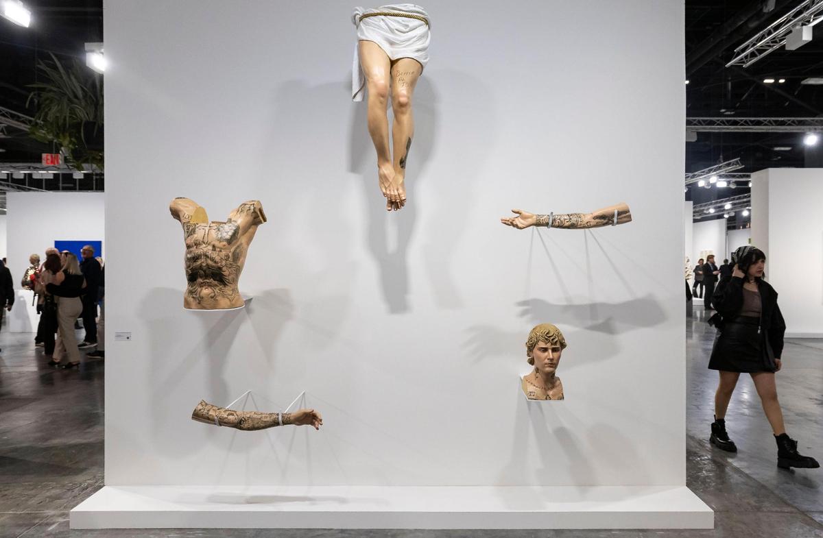 ‘Incarnator’ by Paul Pfeiffer is presented by Paula Cooper Gallery during Art Basel at the Miami Beach Convention Center on Wednesday, Dec. 4, 2024, in Miami Beach, Fla.