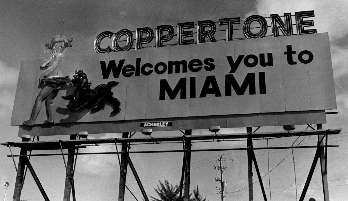 The mechanical Coppertone sign near the Golden Glades in North Miami-Dade.