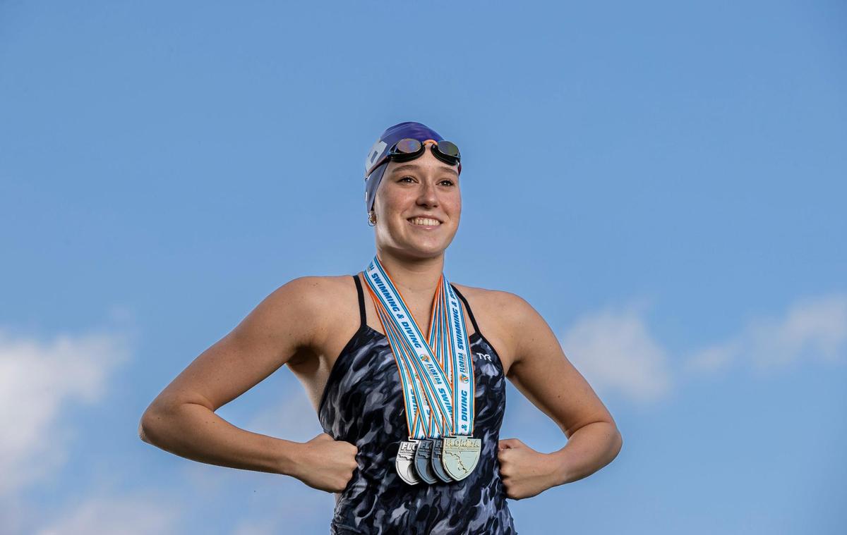 Olivia Dinehart, Cutler Bay Senior High, Swimming. All-Dade players photographed at A.D. Barnes Park on Wednesday, Dec. 14, 2022, in Miami, Fla.