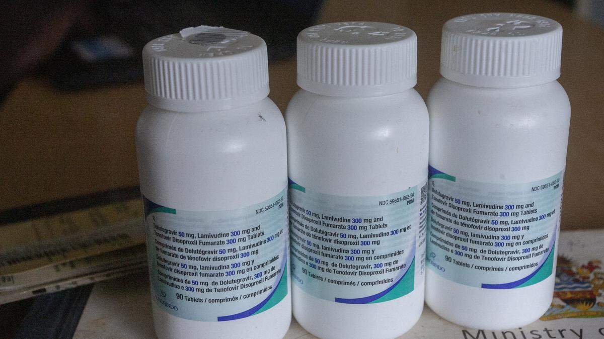 A general view of a bottle of antiretrovirals (ARV's) at the Ukwe Health centre in Lilongwe on January 19, 2026. Hundreds of thousands of people have died in the year since the Trump administration dismantled US foreign aid, researchers have estimated, warning there could be millions more to follow. Humanitarian efforts to fight diseases such as HIV, malaria and tuberculosis in some of the world's poorest regions have been massively disrupted since Donald Trump froze all US humanitarian aid immediately after being sworn in for a second term on January 20, 2025. (Photo by Amos GUMULIRA / AFP via Getty Images)