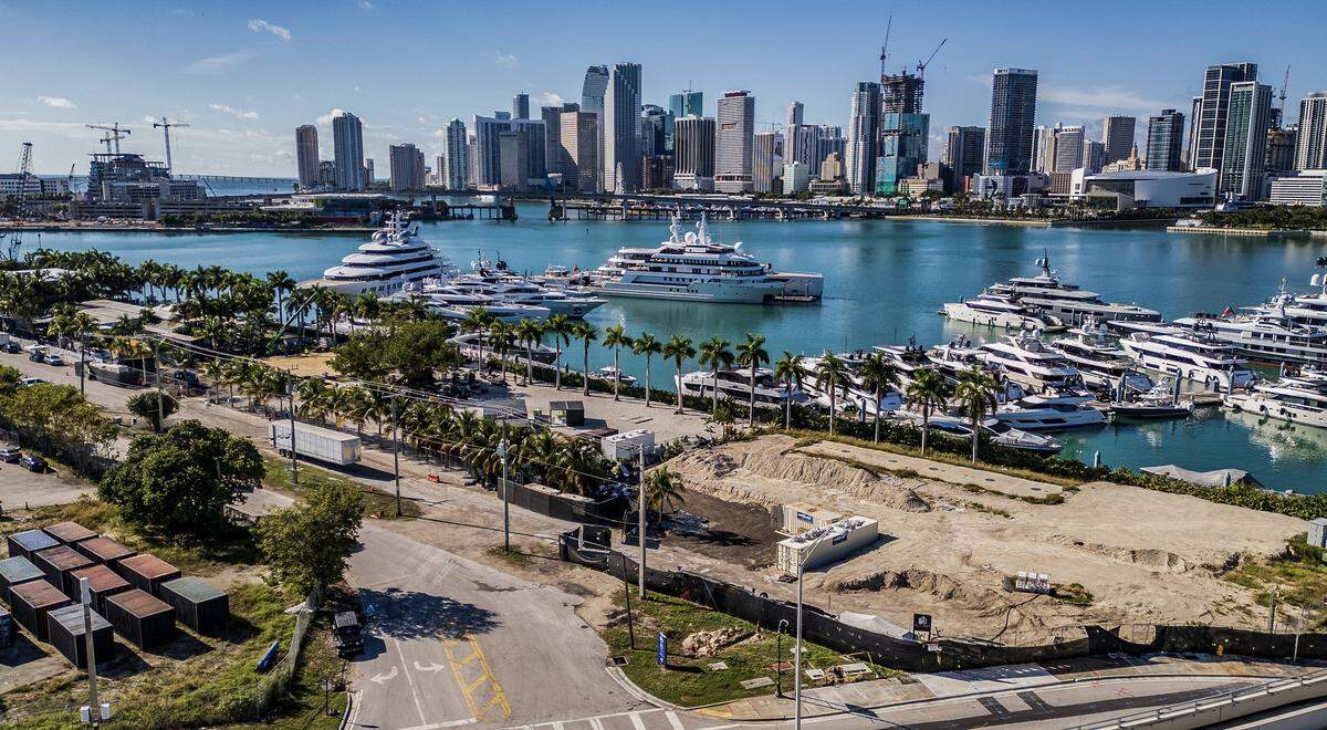 A southside view of Watson Island, where the city is planning to sell a 3.2-acre parcel for $29 million to condo and hotel developers, on Monday, Dec. 8, 2025.