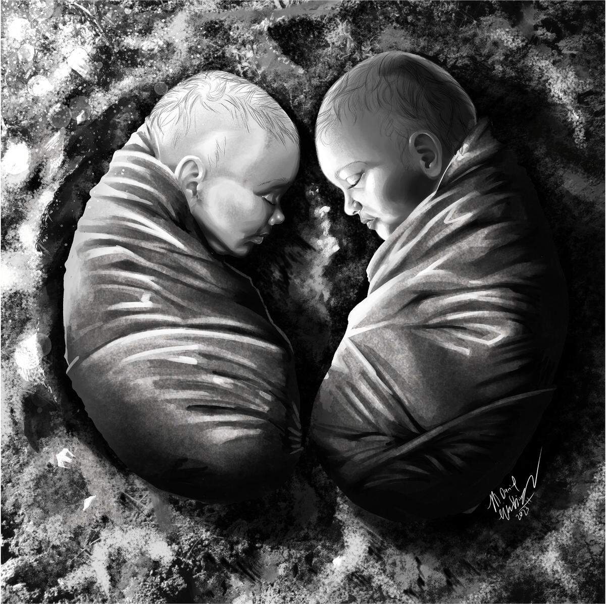 The twins may have been young, but their burial was one of love, researchers said.
