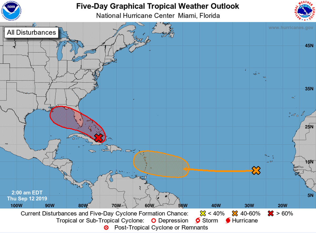 There is a high chance a tropical depression will form as the weather system moves across the Florida Straits, South Florida and into the eastern Gulf of Mexico, according to the National Hurricane Center’s 2 a.m. advisory Thursday.