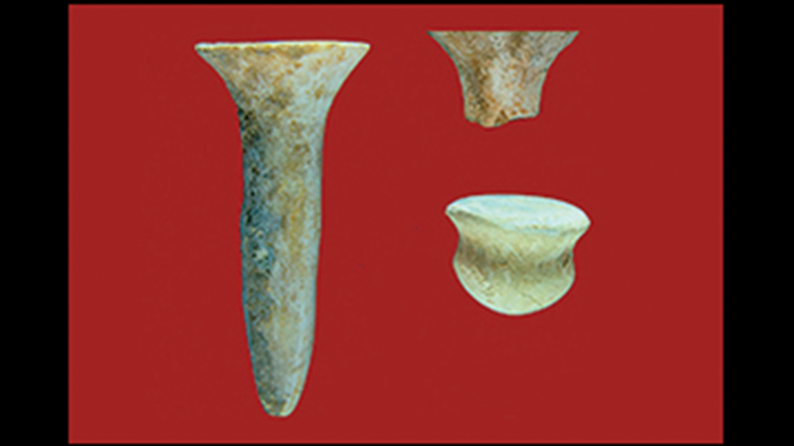 Objects that look like nails and plugs were found near the skulls of ancient bodies in Turkey, a new study says.