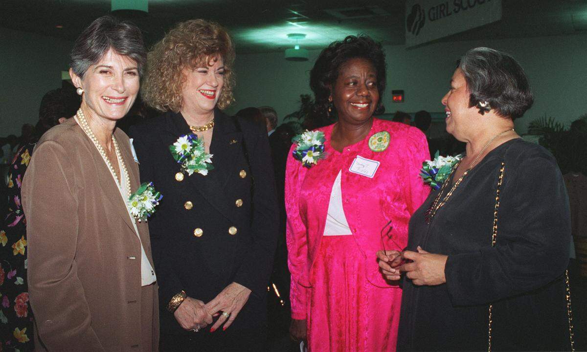 Janet McAliley, Arva Moore Parks, Dorothy Jenkins Fields and Dr. Rosa Castro Feinberg were honored at a Women of Distinction Tribute Dinner hosted by the Girls Scout Council of Tropical Florida in this file photo from June 12, 1996.