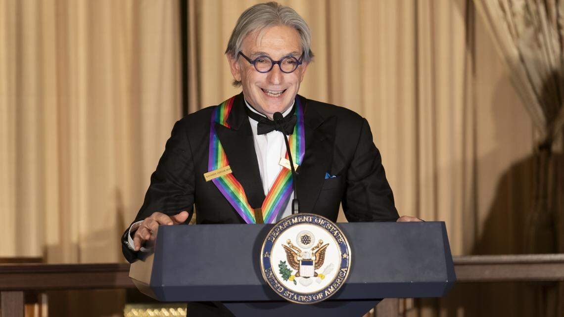 New World Symphony co-founder Michael Tilson Thomas accepts the 2019 Kennedy Center Honors at a State Department dinner in Washington, D.C., on Dec. 8, 2019.