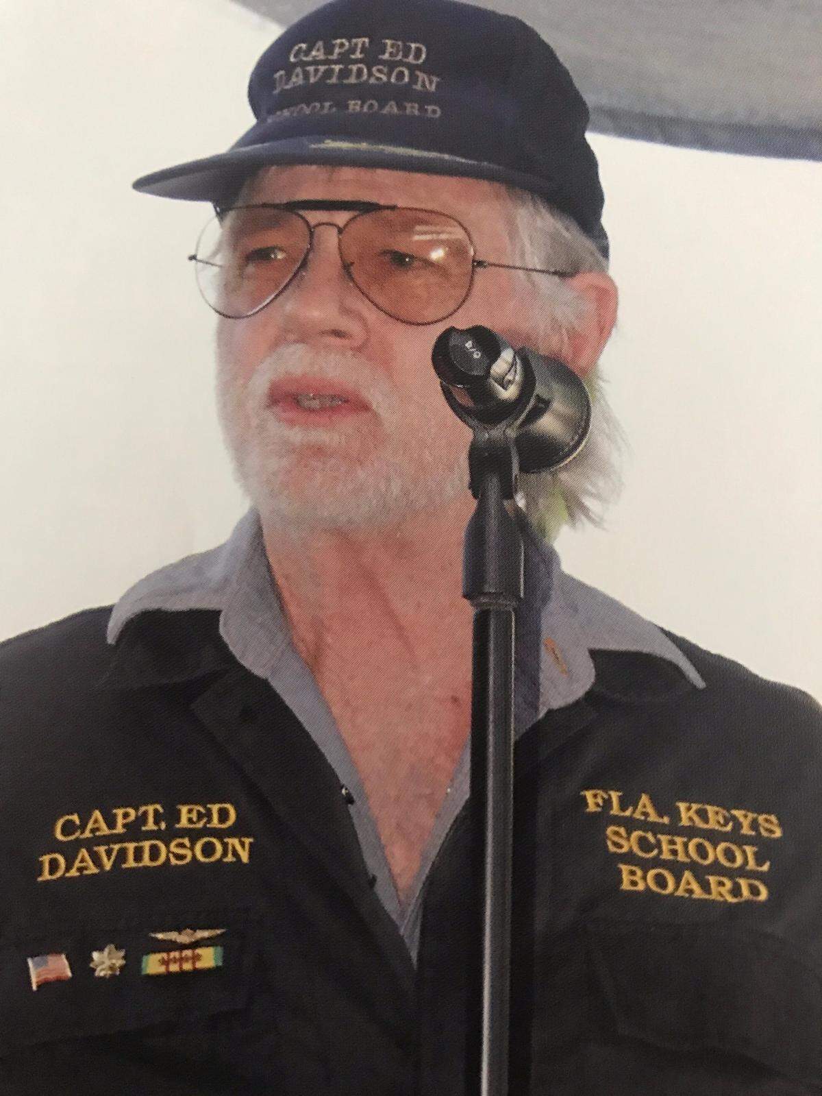 Ed Davidson owns a dive shop in Marathon and served on the Monroe County School Board.