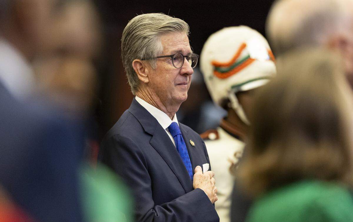 Senate Majority Leader Jim Boyd attends the first day of the 2026 legislative session at the Florida State Capitol on Tuesday, Jan. 13, 2026, in Tallahassee, Fla.