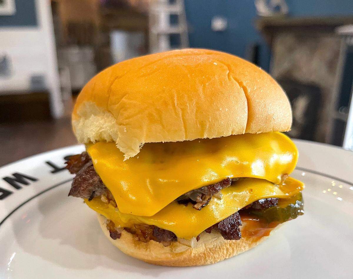 Burger Beast double cheeseburger at Crackers in Miami Springs