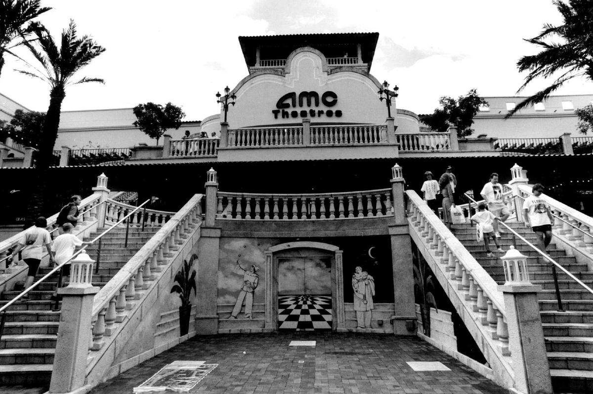 In 1993, the stairways leading up to CocoWalk’s AMC theaters in the Grove.