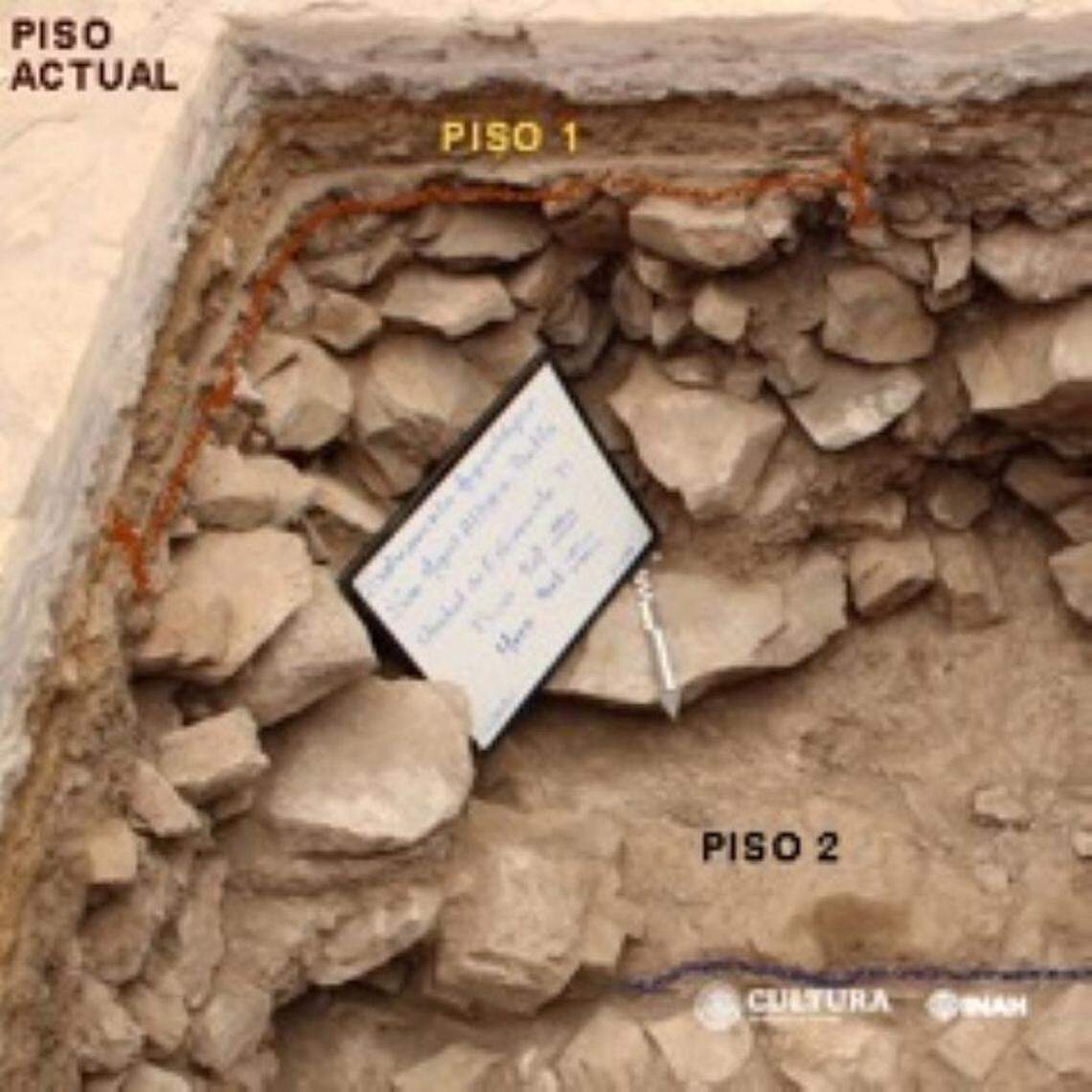 The ruins of Floor 1 (Piso 1) and Floor 2 (Piso 2) found underneath the floor of the Chapel of Archangel Saint Michael.