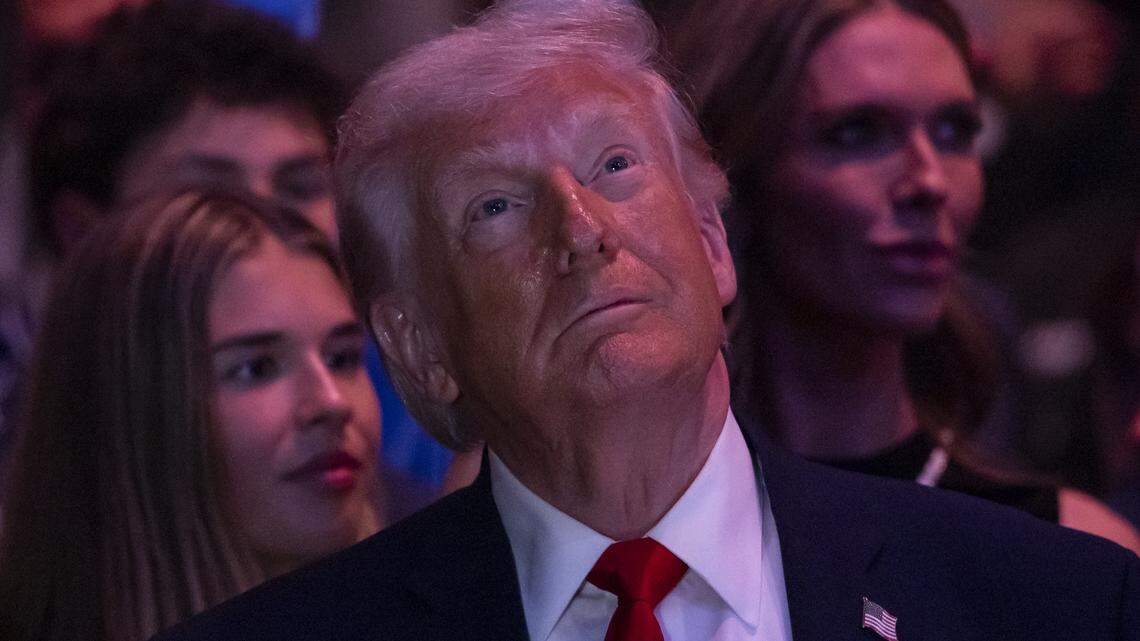 President Donald Trump attended UFC 327 at the Kaseya Center on April 11, 2026, in Miami.