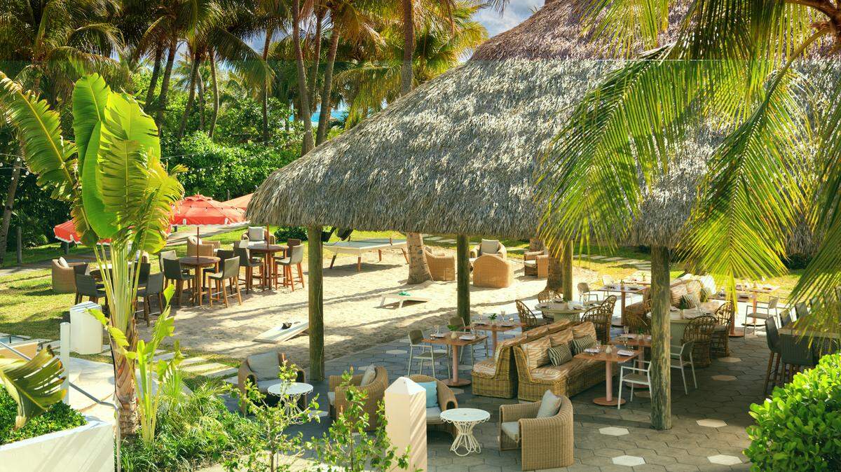 The new Solei Beach Club at the Kimpton Surfcomber Hotel in Miami Beach.