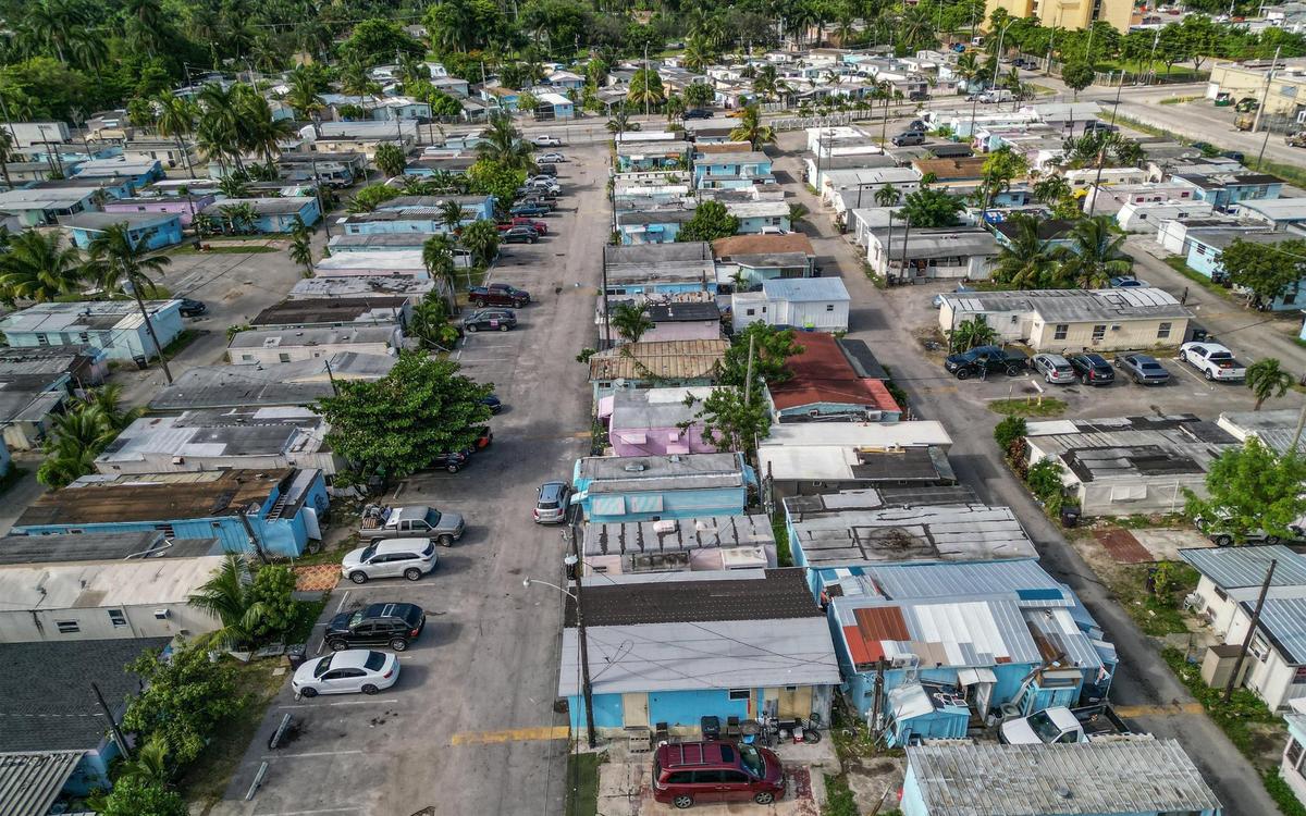 Aerial view of Miami Soar. There are at least 307 trailers in the park.