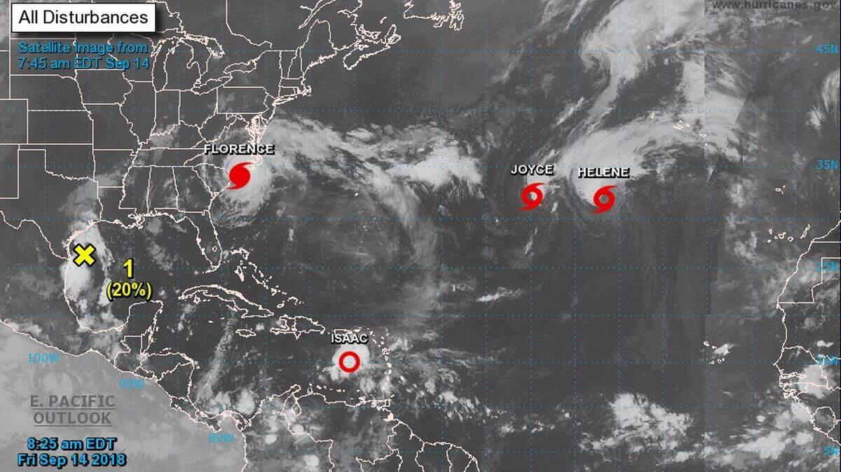 In addition to Hurricane Florence, three other storms are still churning in the Atlantic -- Helene, Isaac and Joyce.