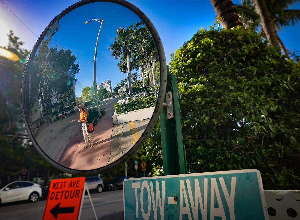 9:21 AM - Executive director of Transit Alliance Miami, Cathy Dos Santos, does not own a car and feel in love with Miami after taking public transit for affordability and sustainability. Today, her journey from home to her office took over an hour and a half, using multiple modes of transit, on Tuesday, September 30, 2025, in Miami-Dade, Florida. 