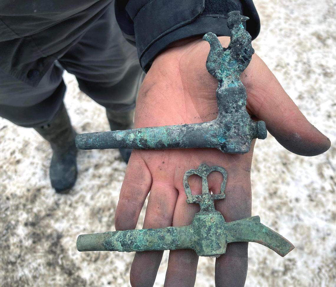 Several bronze taps were discovered at the site, archaeologists said.