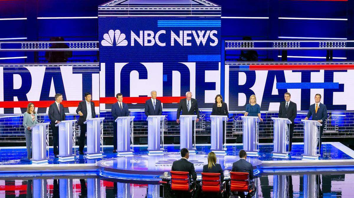 Democratic presidential candidates attend the start of the first primary debate for the 2020 elections at the Adrienne Arsht Center for the Performing Arts in downtown Miami on Thursday, June 27, 2019.