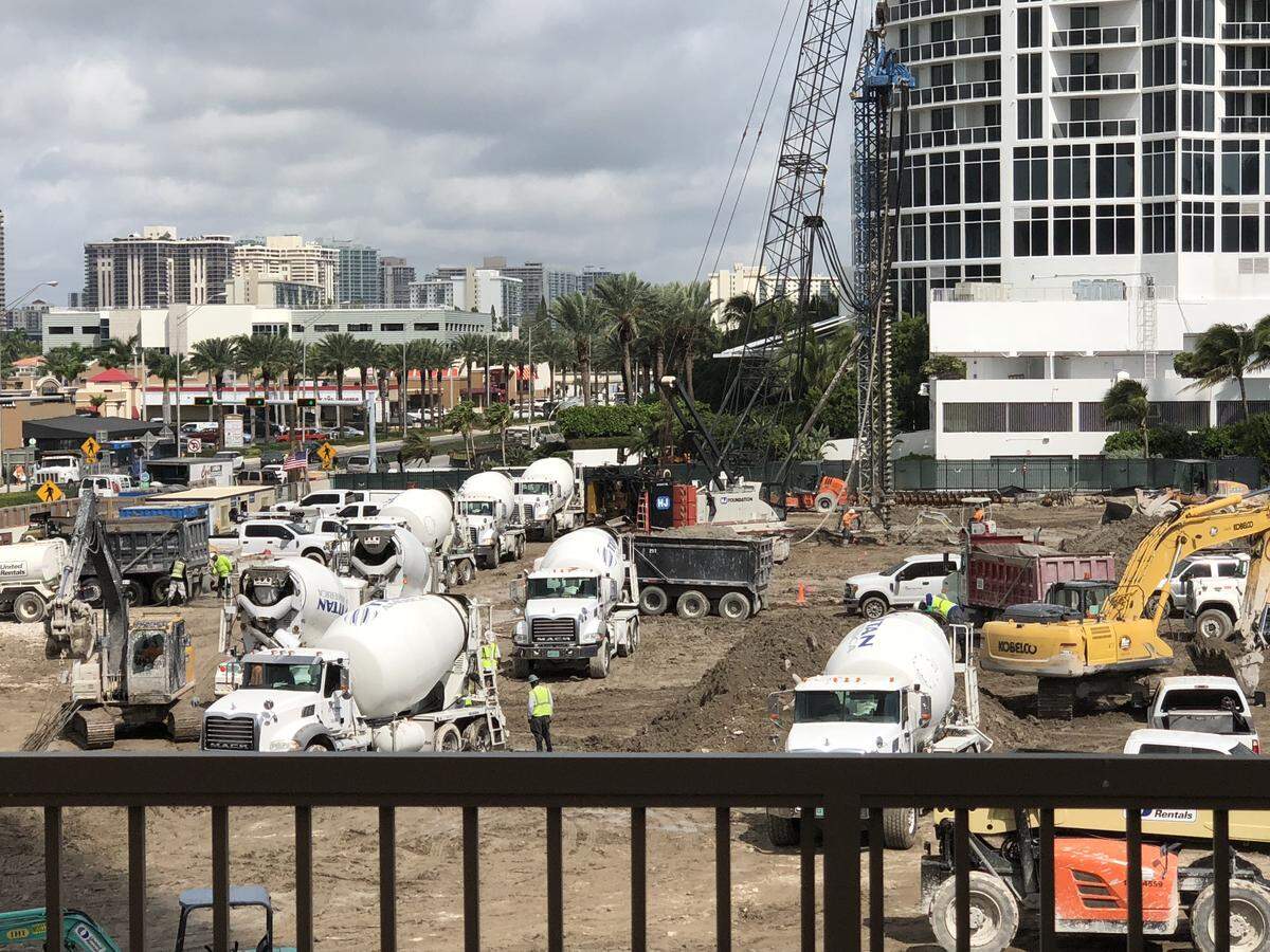 Construction work continues at The Estates at Acqualina in Sunny Isles Beach on October 17, 2018. The developers landed a $550 million bank loan earlier this month.