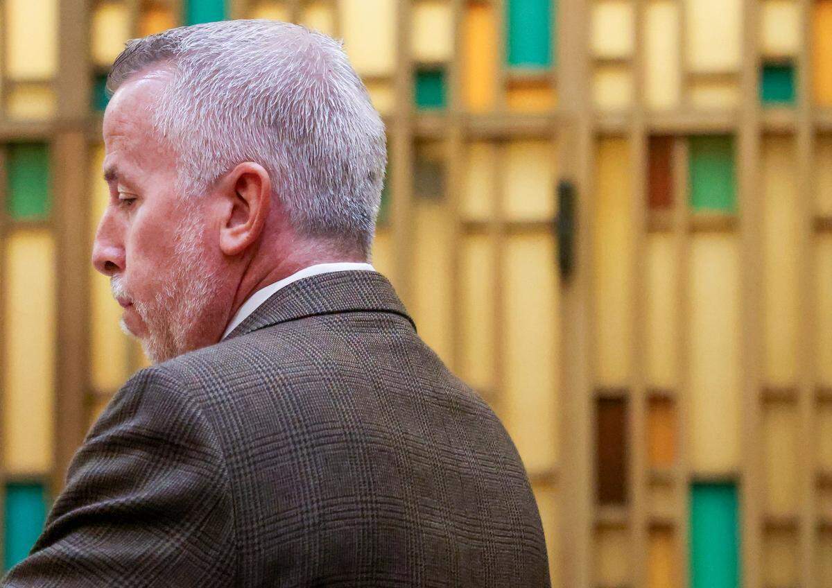 George Pino's defense attorney Mark Shapiro appears in court before Judge Marisa Tinkler Mendez as Pino faces new State charges on Wednesday, August 13, 2025 at the Richard E. Gerstein Justice Building in Miami, Florida. 